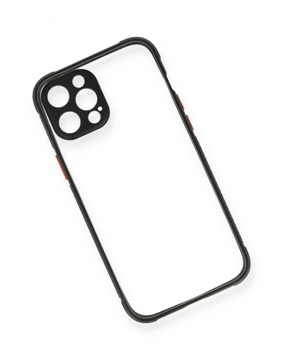 Newface iPhone 12 Pro Kılıf Miami Şeffaf Silikon - Siyah