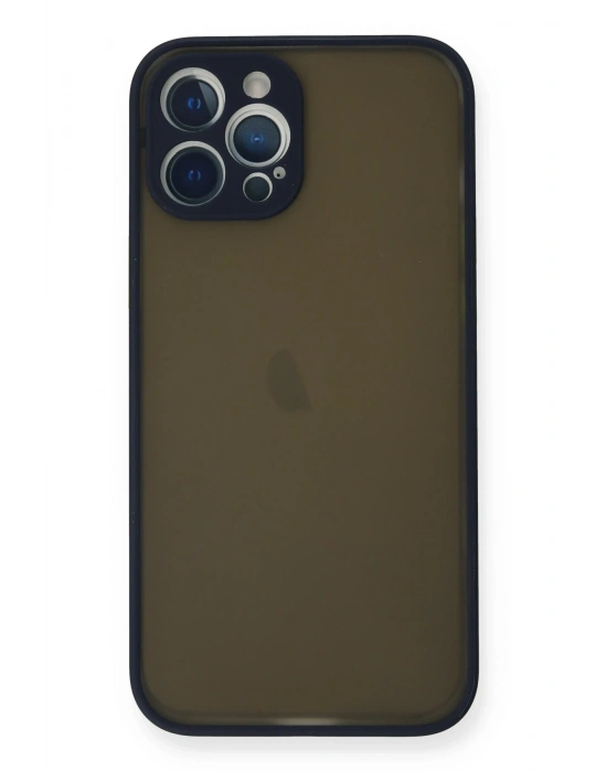 Newface iPhone 12 Pro Kılıf Montreal Silikon Kapak - Lacivert