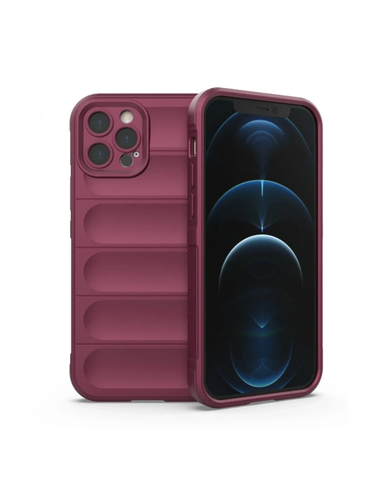 Newface iPhone 12 Pro Kılıf Optimum Silikon - Bordo