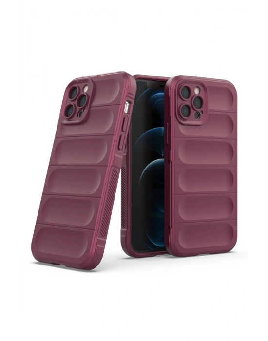 Newface iPhone 12 Pro Kılıf Optimum Silikon - Bordo