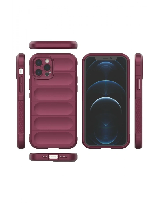 Newface iPhone 12 Pro Kılıf Optimum Silikon - Bordo
