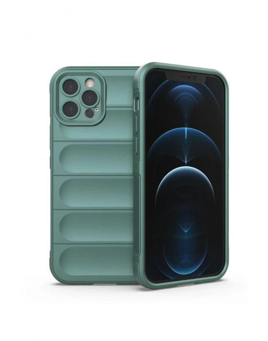 Newface iPhone 12 Pro Kılıf Optimum Silikon - Koyu Yeşil