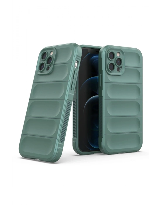 Newface iPhone 12 Pro Kılıf Optimum Silikon - Koyu Yeşil