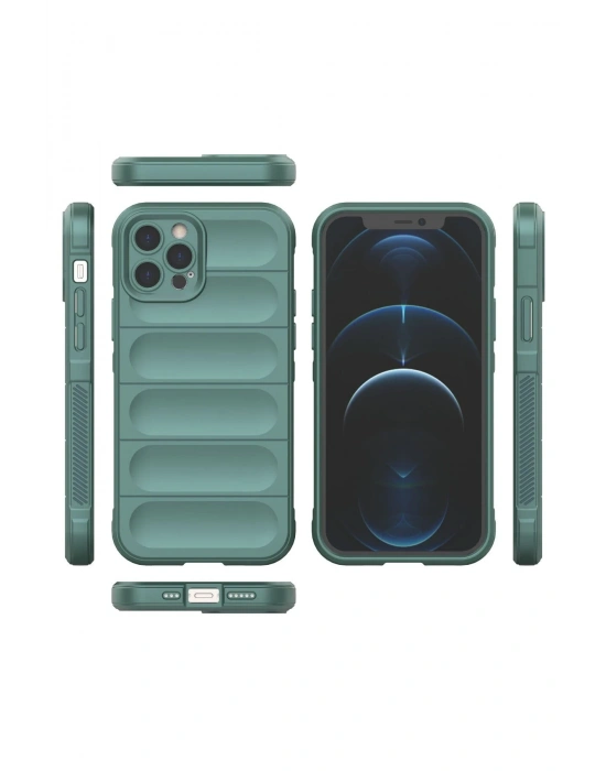 Newface iPhone 12 Pro Kılıf Optimum Silikon - Koyu Yeşil