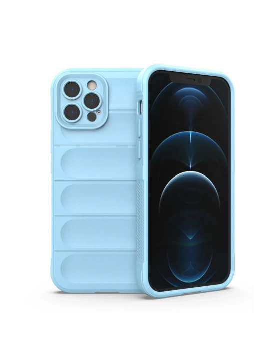 Newface iPhone 12 Pro Kılıf Optimum Silikon - Sky Blue