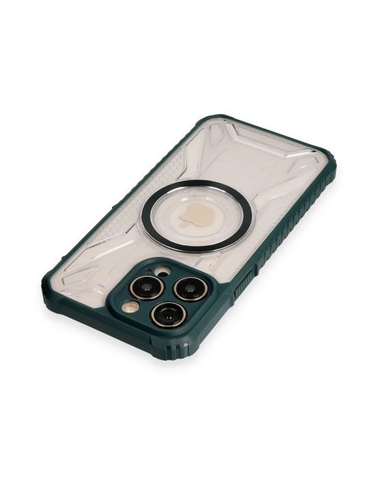 Newface iPhone 12 Pro Kılıf Prag Magneticsafe Kapak - Koyu Yeşil