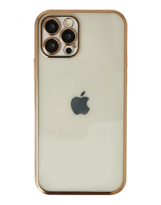 Newface iPhone 12 Pro Kılıf Razer Lensli Silikon - Gold