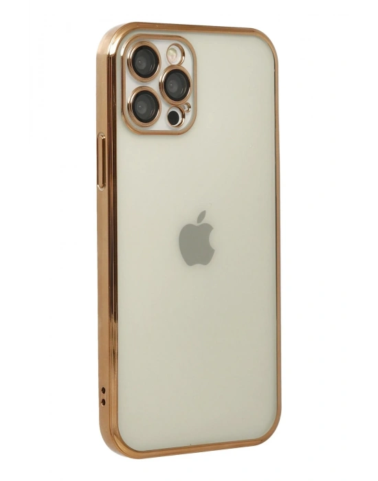 Newface iPhone 12 Pro Kılıf Razer Lensli Silikon - Gold