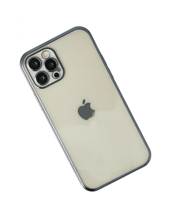 Newface iPhone 12 Pro Kılıf Razer Lensli Silikon - Lacivert