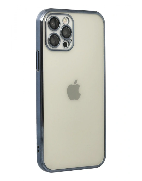 Newface iPhone 12 Pro Kılıf Razer Lensli Silikon - Lacivert