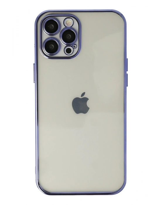 Newface iPhone 12 Pro Kılıf Razer Lensli Silikon - Mor