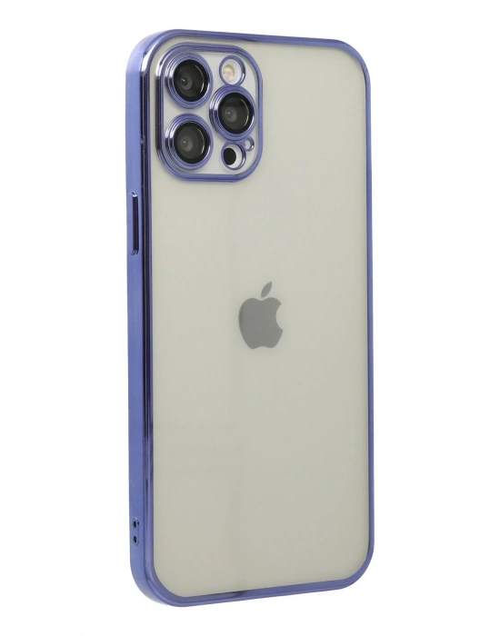 Newface iPhone 12 Pro Kılıf Razer Lensli Silikon - Mor