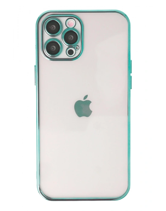 Newface iPhone 12 Pro Kılıf Razer Lensli Silikon - Yeşil