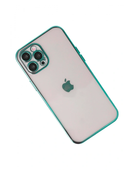 Newface iPhone 12 Pro Kılıf Razer Lensli Silikon - Yeşil