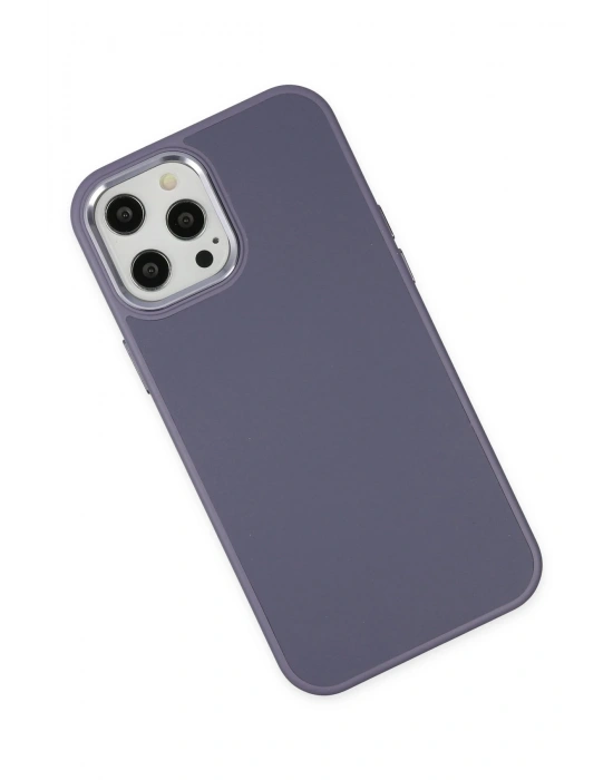 Newface iPhone 12 Pro Max Kılıf Asya Deri Silikon - Mor