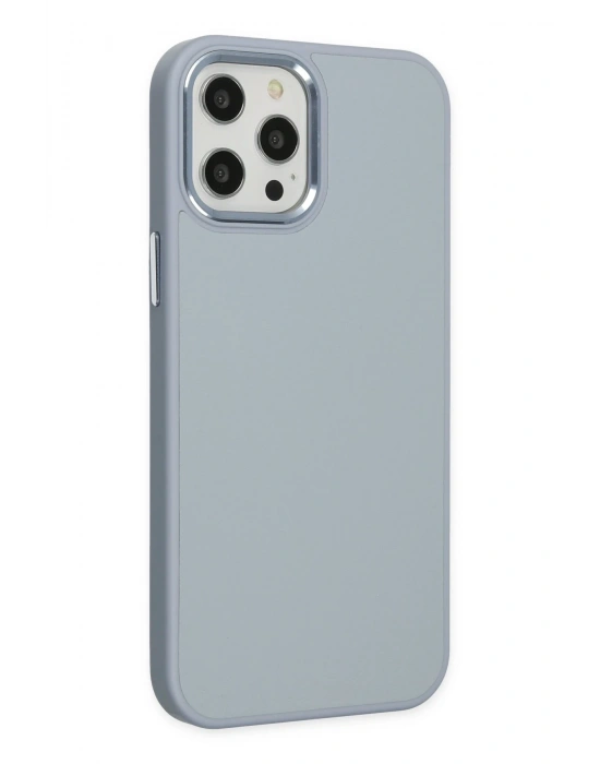 Newface iPhone 12 Pro Max Kılıf Asya Deri Silikon - Sierra Blue