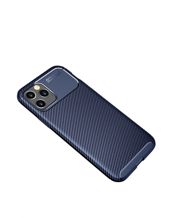 Newface iPhone 12 Pro Max Kılıf Auto Focus Karbon Kapak - Lacivert