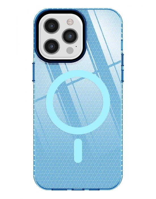 Newface iPhone 12 Pro Max Kılıf Beta Magneticsafe Silikon - Mavi