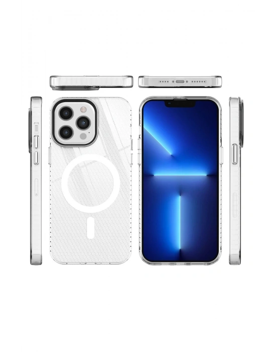 Newface iPhone 12 Pro Max Kılıf Beta Magneticsafe Silikon - Şeffaf