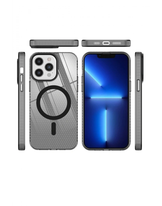 Newface iPhone 12 Pro Max Kılıf Beta Magneticsafe Silikon - Siyah