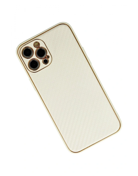 Newface iPhone 12 Pro Max Kılıf Coco Karbon Silikon - Beyaz