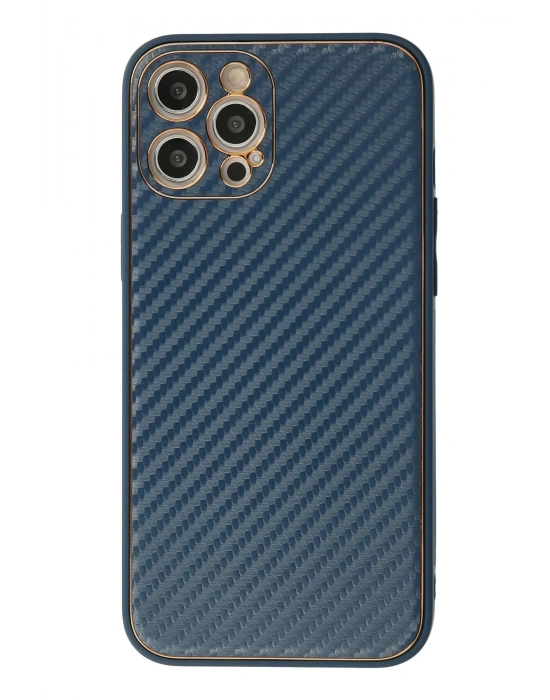Newface iPhone 12 Pro Max Kılıf Coco Karbon Silikon - Mavi