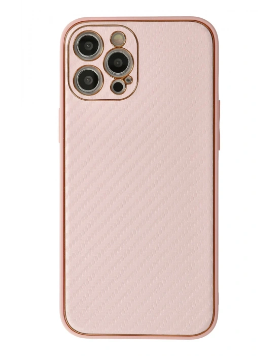 Newface iPhone 12 Pro Max Kılıf Coco Karbon Silikon - Pembe