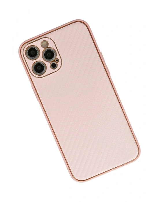 Newface iPhone 12 Pro Max Kılıf Coco Karbon Silikon - Pembe