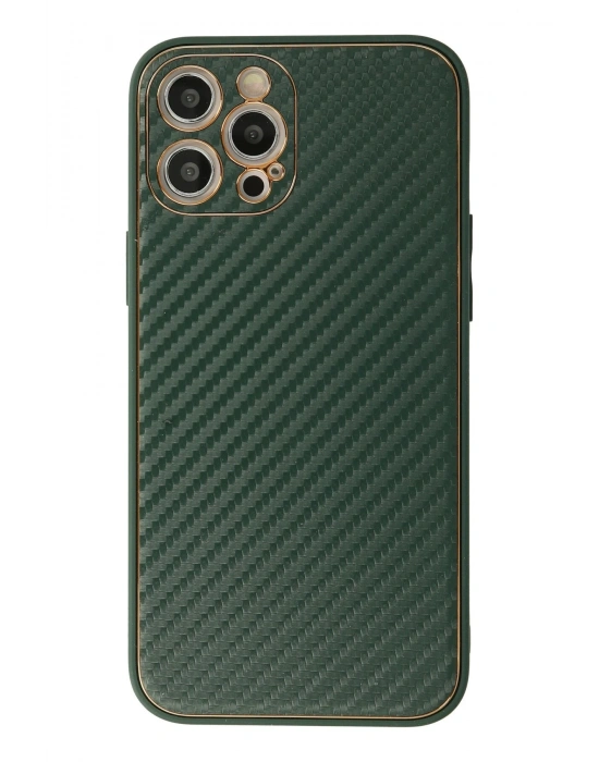 Newface iPhone 12 Pro Max Kılıf Coco Karbon Silikon - Yeşil