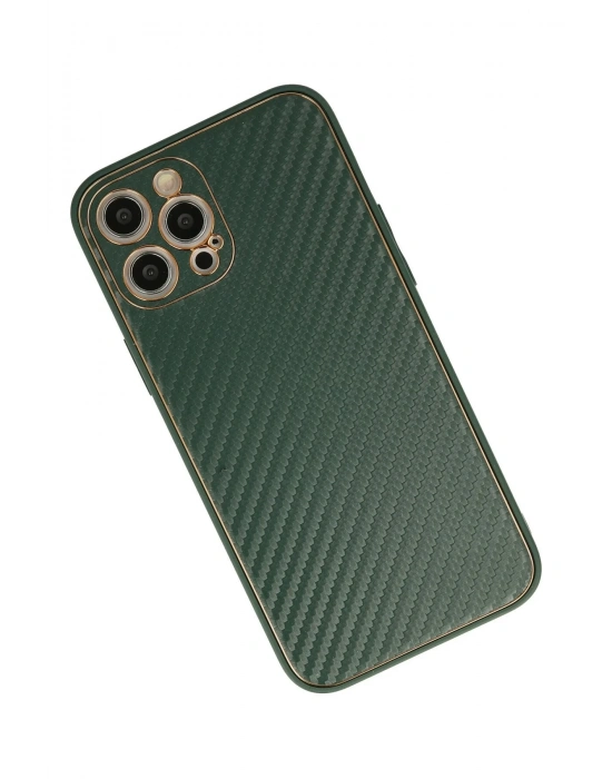 Newface iPhone 12 Pro Max Kılıf Coco Karbon Silikon - Yeşil