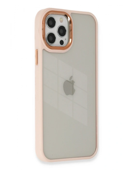 Newface iPhone 12 Pro Max Kılıf Dora Kapak - Pudra