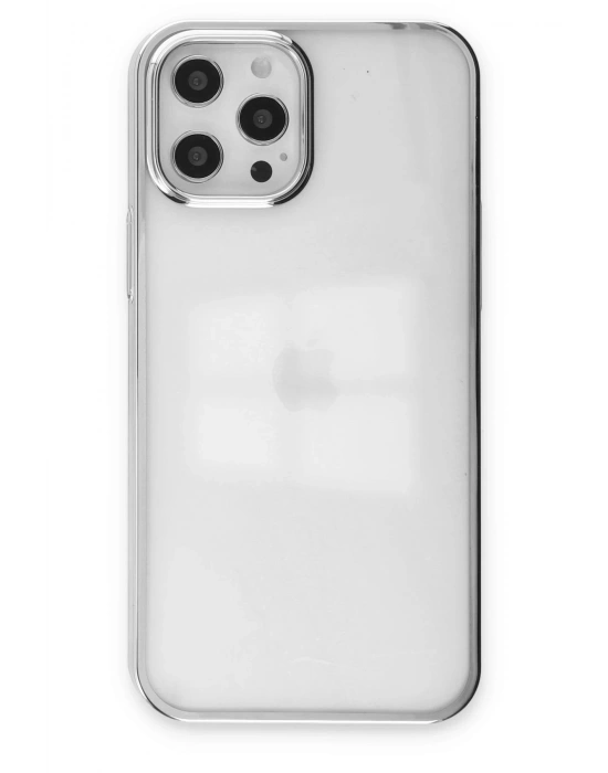 Newface iPhone 12 Pro Max Kılıf Element Silikon - Gümüş