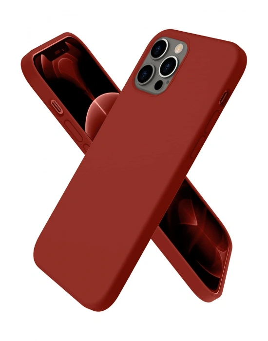 Newface iPhone 12 Pro Max Kılıf First Silikon - Bordo