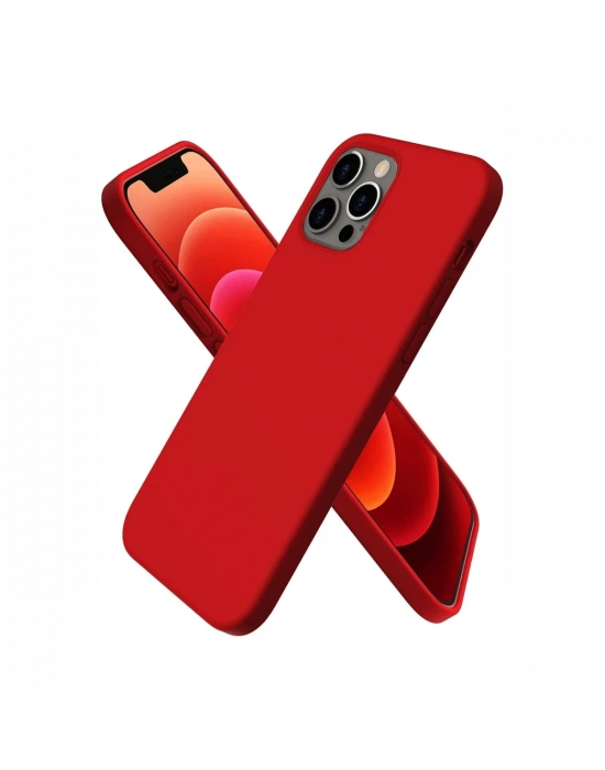 Newface iPhone 12 Pro Max Kılıf First Silikon - Koyu Kırmızı