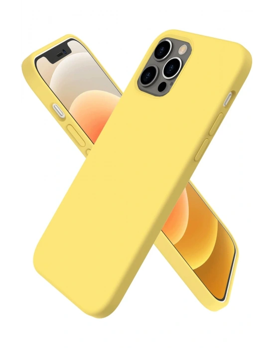 Newface iPhone 12 Pro Max Kılıf First Silikon - Sarı