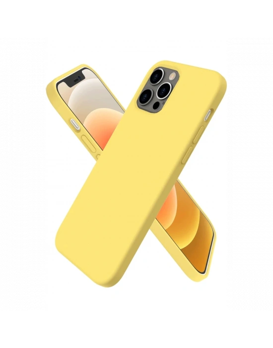 Newface iPhone 12 Pro Max Kılıf First Silikon - Sarı