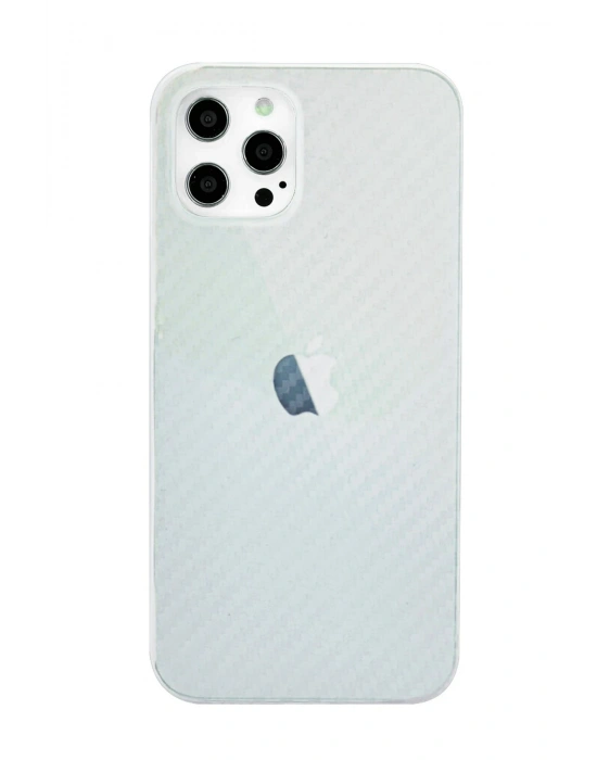 Newface iPhone 12 Pro Max Kılıf Karbon PP Silikon - Şeffaf