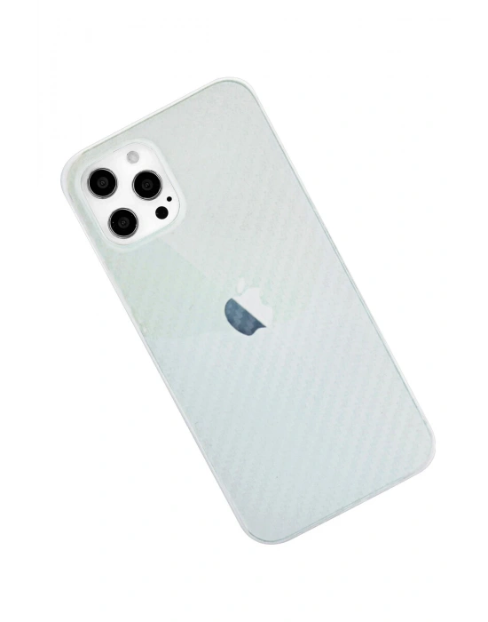 Newface iPhone 12 Pro Max Kılıf Karbon PP Silikon - Şeffaf