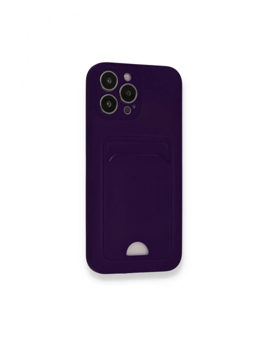 Newface iPhone 12 Pro Max Kılıf Kelvin Kartvizitli Silikon - Derin Mor