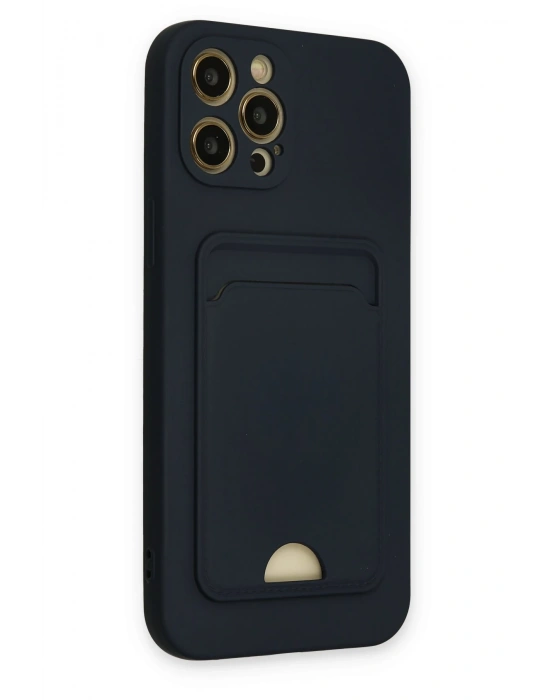Newface iPhone 12 Pro Max Kılıf Kelvin Kartvizitli Silikon - Lacivert