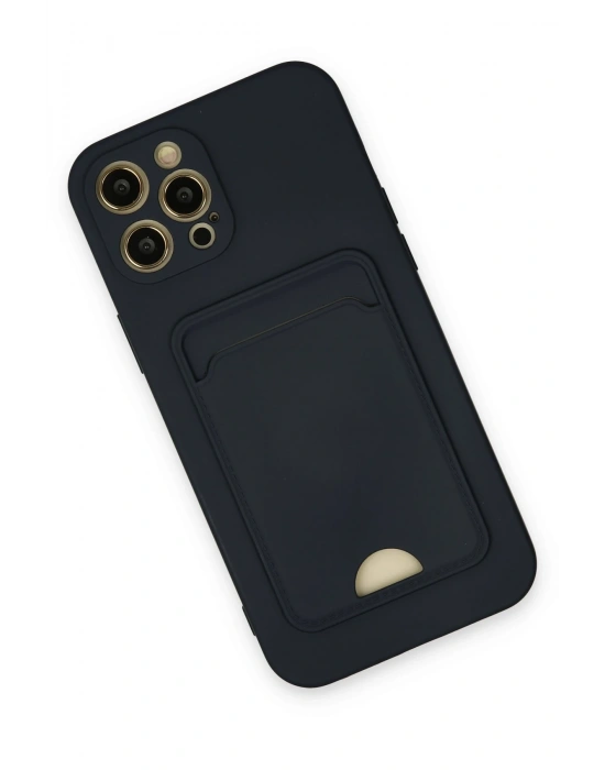 Newface iPhone 12 Pro Max Kılıf Kelvin Kartvizitli Silikon - Lacivert