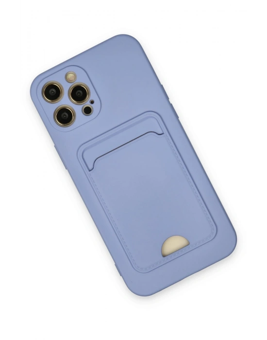 Newface iPhone 12 Pro Max Kılıf Kelvin Kartvizitli Silikon - Lila