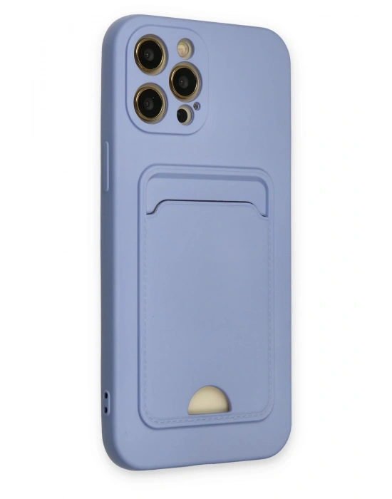 Newface iPhone 12 Pro Max Kılıf Kelvin Kartvizitli Silikon - Lila