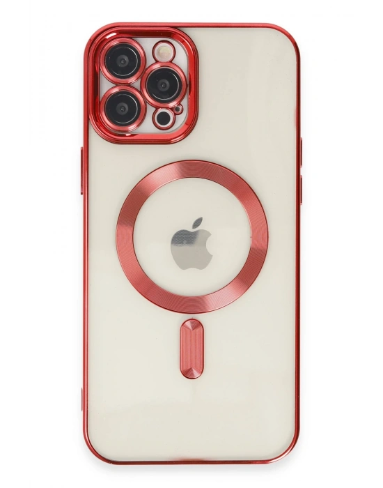 Newface iPhone 12 Pro Max Kılıf Kross Magneticsafe Kapak - Kırmızı