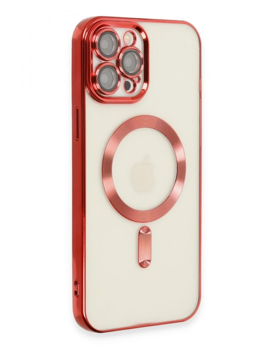 Newface iPhone 12 Pro Max Kılıf Kross Magneticsafe Kapak - Kırmızı