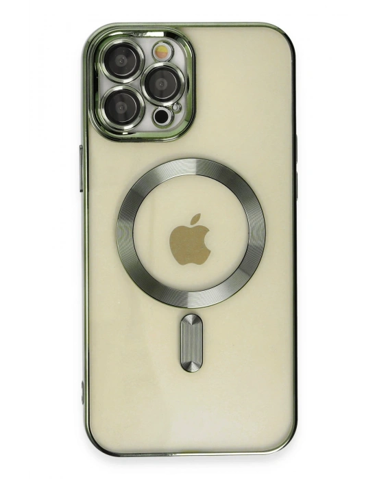 Newface iPhone 12 Pro Max Kılıf Kross Magneticsafe Kapak - Koyu Yeşil