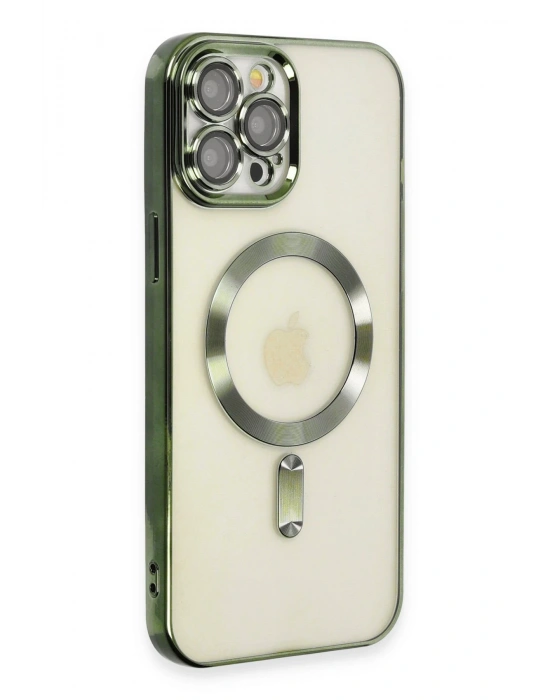 Newface iPhone 12 Pro Max Kılıf Kross Magneticsafe Kapak - Koyu Yeşil