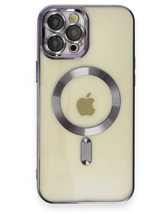 Newface iPhone 12 Pro Max Kılıf Kross Magneticsafe Kapak - Mor