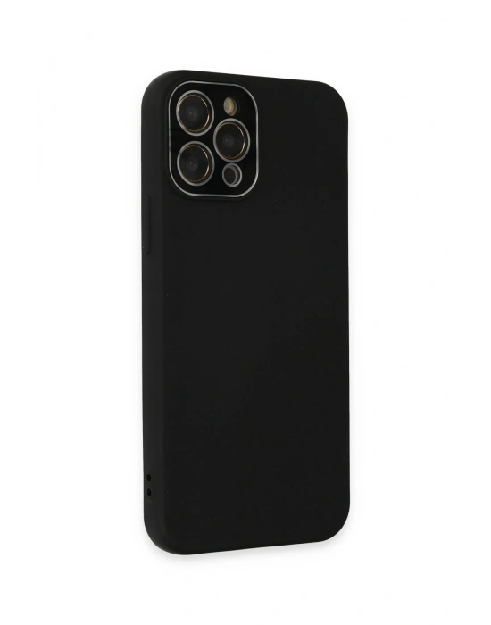 Newface iPhone 12 Pro Max Kılıf Lansman Glass Kapak - Siyah