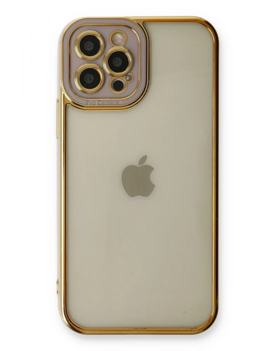 Newface iPhone 12 Pro Max Kılıf Liva Lens Silikon - Lila